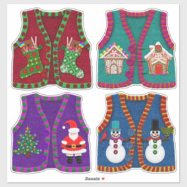 Felt Look Adorge Weihnachts Tacky Vests Aufkleber