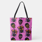 Felt Look Skulpturen auf rosa Halloween Leckerei T Tasche (Vorderseite)