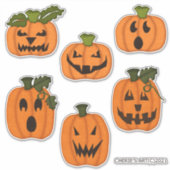 Felt Look Spooky Pumpkins Collection Aufkleber (Vorderseite)