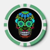 Felt Look Sugar Skull Dekorative Schöne Pokerchips (Vorderseite)