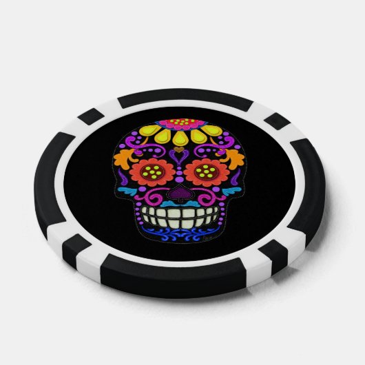 Felt Look Sugar Skull Schöne Pokerchips (Einzeln)