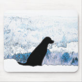 Felt mit Herz - Schwarzer Hund - Schwarzes Labor Mousepad (Vorne)