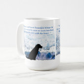 Felt mit Herz - schwarzes Labor Kaffeetasse (Vorderseite Links)