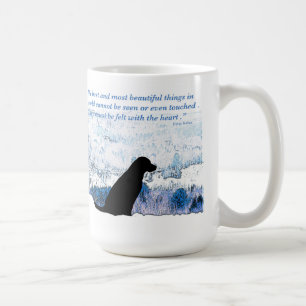 Felt mit Herz - schwarzes Labor Kaffeetasse