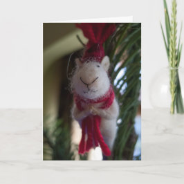 Felt Mouse Ornament Feiertagskarte