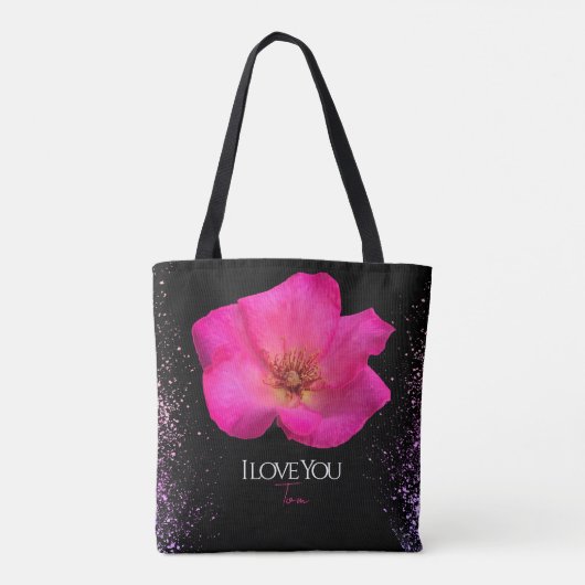 Felt Pen Pink Rose - Personalisiert trendy Tasche (Rückseite)