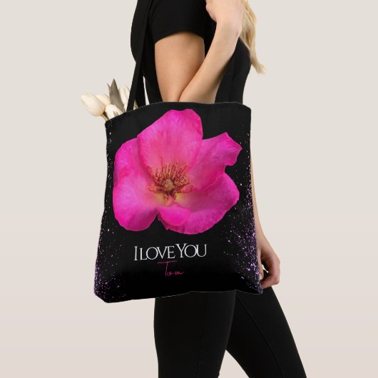 Felt Pen Pink Rose - Personalisiert trendy Tasche (Von Nahem)