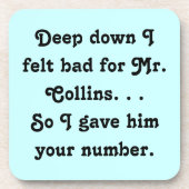 Felt schlecht für Herrn Collins Funny Jane Austen Untersetzer (Vorderseite)