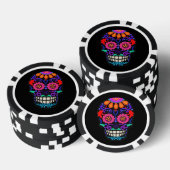 Felt Style Beautiful Sugar Skull Pokerchips (Stapel)