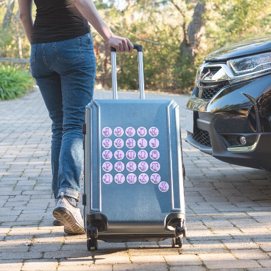 Felt Style Lavender Alphabet Aufkleber (Koffer Insitu)