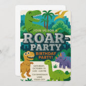 Felt Texture Jurassic Playground Dinosaur Geburtst Einladung (Vorne/Hinten)