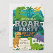 Felt Texture Jurassic Playground Dinosaur Geburtst Einladung (Vorderseite)