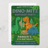 Felt Texture Jurassic Playground Dinosaur Geburtst Einladung (Vorne/Hinten)