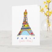Felt Tip Drawing of Paris Karte (Gelbe Blume)