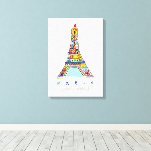 Felt Tip Zeichn Paris Leinwanddruck (Insitu (Holzboden))