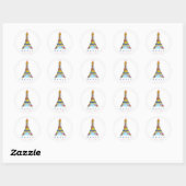 Felt Tip Zeichn Paris Runder Aufkleber (Blatt)