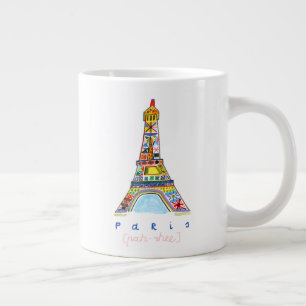 Felt Tip Zeichnend Paris Jumbo-Tasse