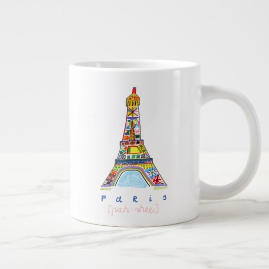 Felt Tip Zeichnend Paris Jumbo-Tasse (Rechts)