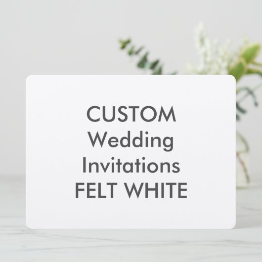 FELT WHITE 110lb 7,5" x 5,5" Hochzeitseinladungen Einladung (Stehend Vorderseite)