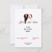 Felt White Paper Heart and Text Save the Date Card (Vorderseite)