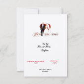 Felt White Paper Heart & Couple Save the Date Card (Vorderseite)