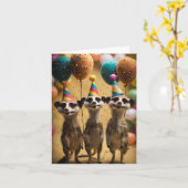 Felted Meerkats Birthday Card mit Ballons Karte (Gelbe Blume)