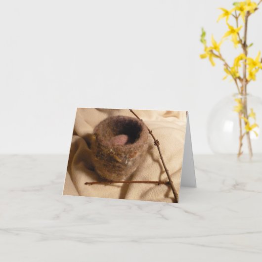 Felted Nest II Karte (Gelbe Blume)