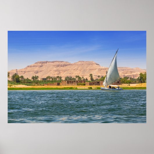 Felucca Sailboat - The Nile, Luxor, Ägypten Poster (Vorne)