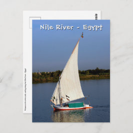 Felucca segelt entlang des Nils - Assuan, Ägypten Postkarte