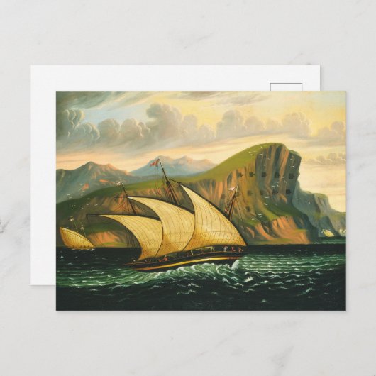 Felucca von Gibraltar von Thomas Chambers Postkarte (Vorne/Hinten)