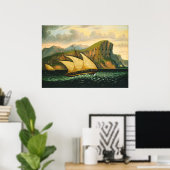 Felucca vor Gibraltar durch Thomas-Kammern Poster (Heimbüro)