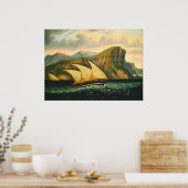 Felucca vor Gibraltar durch Thomas-Kammern Poster (Küche)