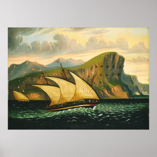 Felucca vor Gibraltar durch Thomas-Kammern Poster (Vorne)
