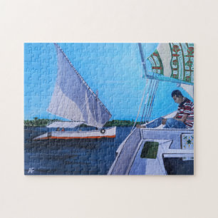 Feluccas auf dem Nil Gemälde von Alfred Fox Puzzle