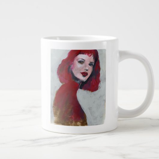 Fem Portrait - Rot Jumbo-Tasse (Rechts)