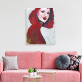 Fem Portrait - Rot Leinwanddruck (Insitu (Wohnzimmer))