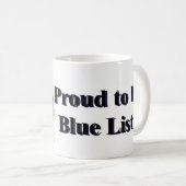 Fema-Lager-blaue Listen-Tasse Kaffeetasse (VorderseiteRechts)