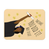 FEMALE AFRICAN AMERICAN GRAD HOLID MAGNET (Horizontal)