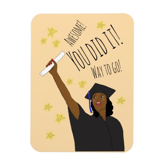 FEMALE AFRICAN AMERICAN GRAD HOLID MAGNET (Vertikal)