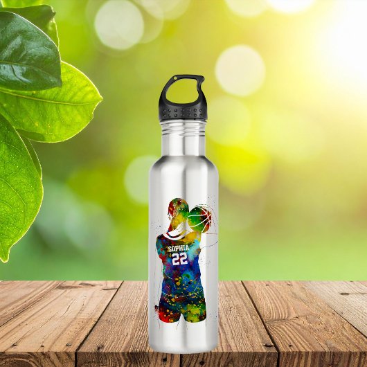 Female Basketball Player Edelstahlflasche