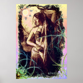 Female Belly Dancer with a Star Poster