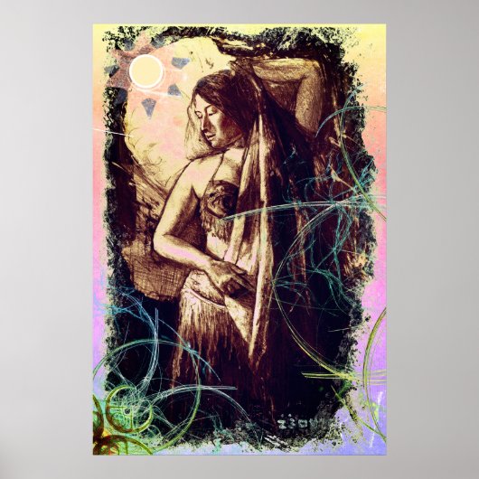Female Belly Dancer with a Star Poster (Vorne)