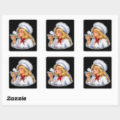 Female Chef Illustration Sticker (Blatt)