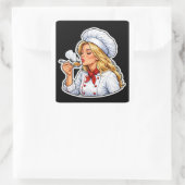Female Chef Illustration Sticker (Tasche)