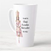 Female Christmas Nutcracker Pink & Gold Milchtasse (Linke Ecke)