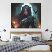 Female Dark Fantasy Anime Leinwand Kunst, Dichtung (Insitu (Schlafzimmer))