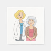 Female Doctor with Senior Woman Patient Serviette (Vorderseite)