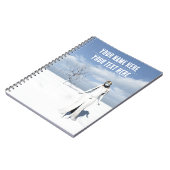 Female elf walking in the snow. Customizable text Notizblock (Linke Seite)