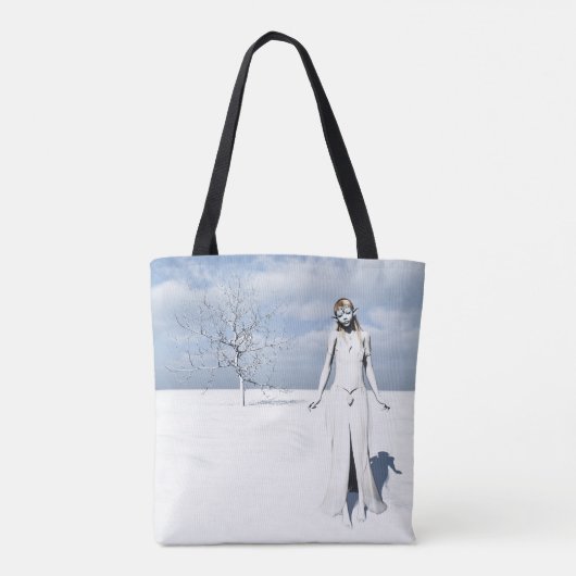 Female elf walking in the snow tasche (Rückseite)