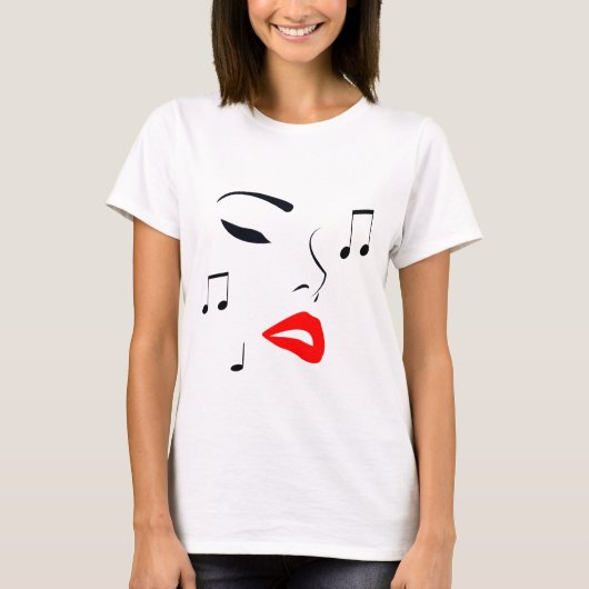Female Face Music T-Shirt (Vorderseite)